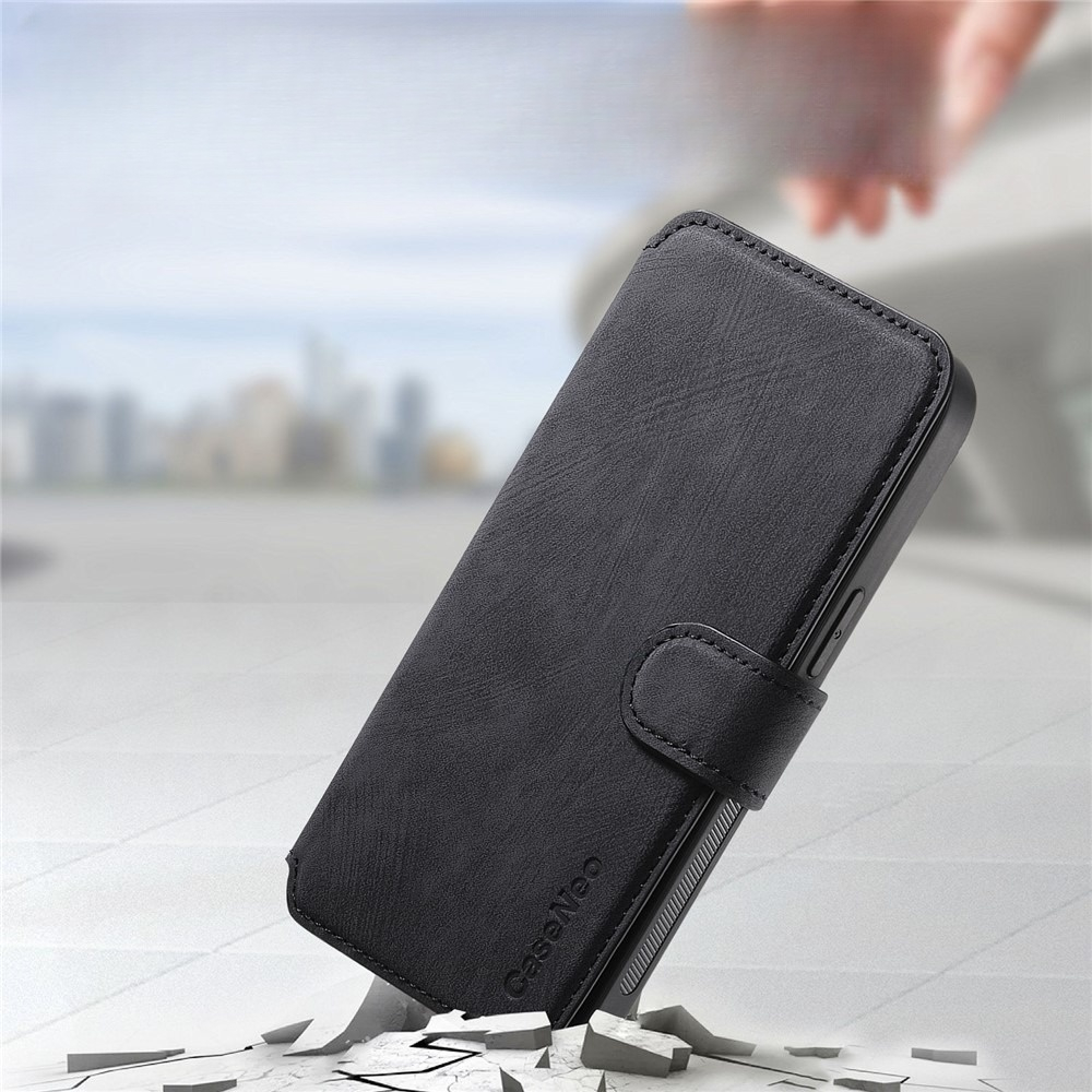 iPhone 16 Pro MagSafe Leder Case Schutzhülle   Abnehmbare Tasche inkl. Kartenfächer - Schwarz