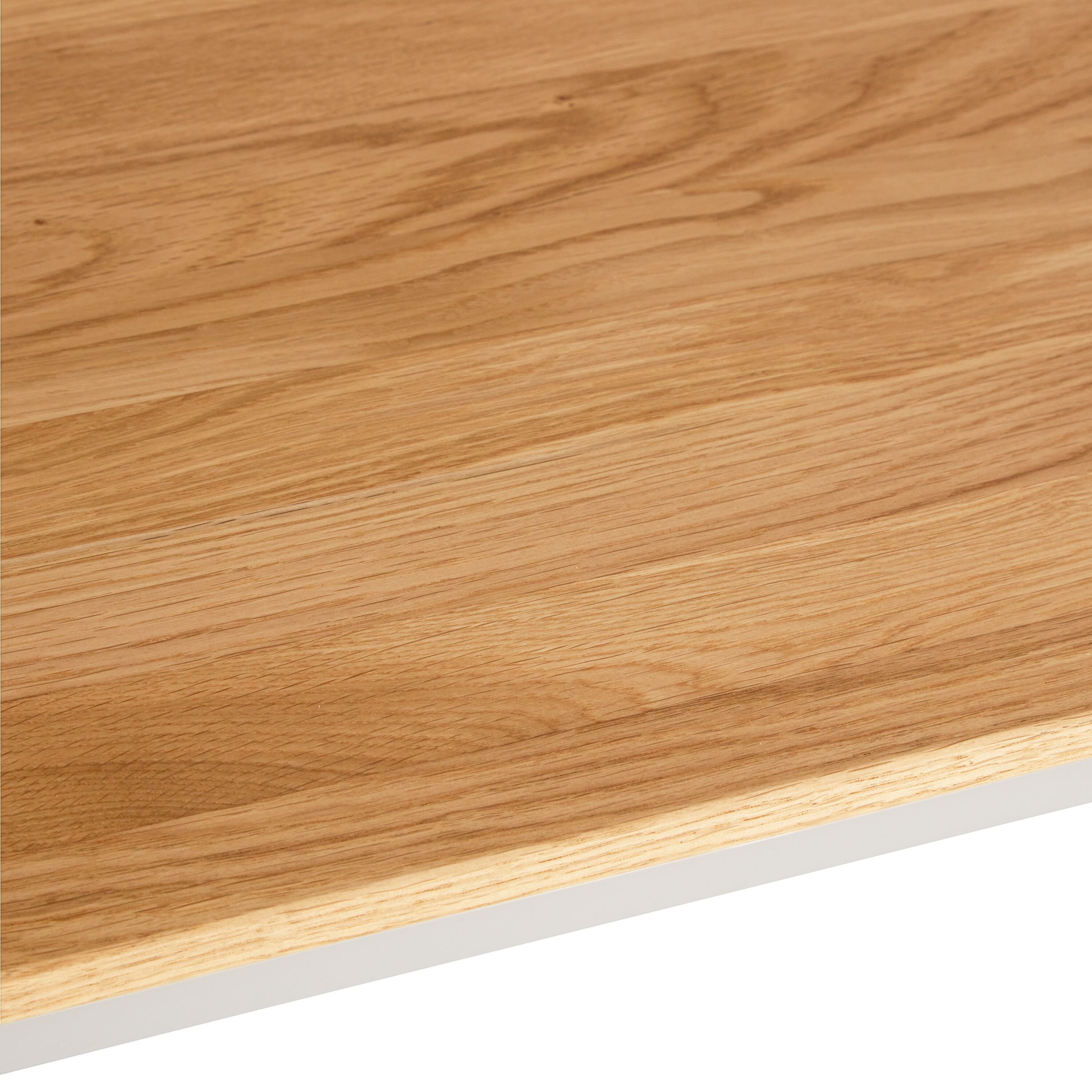 AVEA Beistelltisch - Eiche massiv / grau / B: 40.0 cm x T: 40.0 cm x H: 41.0 cm