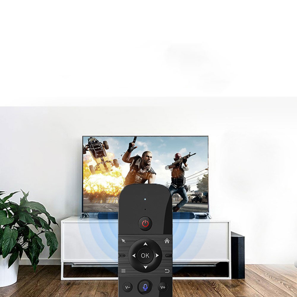 2.4Ghz Air Mouse Fernbedienung mit Keyboard und Sprachsteuerung für PC / Android TV Box / Smart TV / HTPC / Beamer / Mediaplayer - Schwarz
