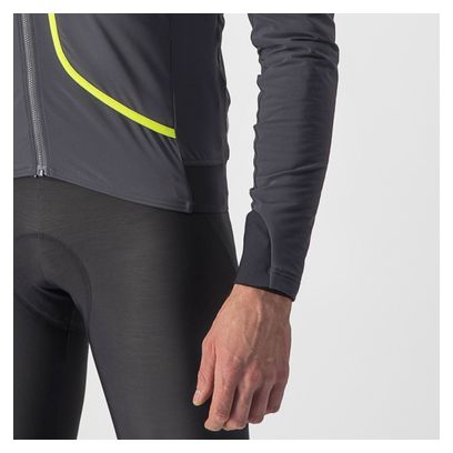 Veste Manches Longues Castelli Flight Air Gris Foncé/Jaune Fluo