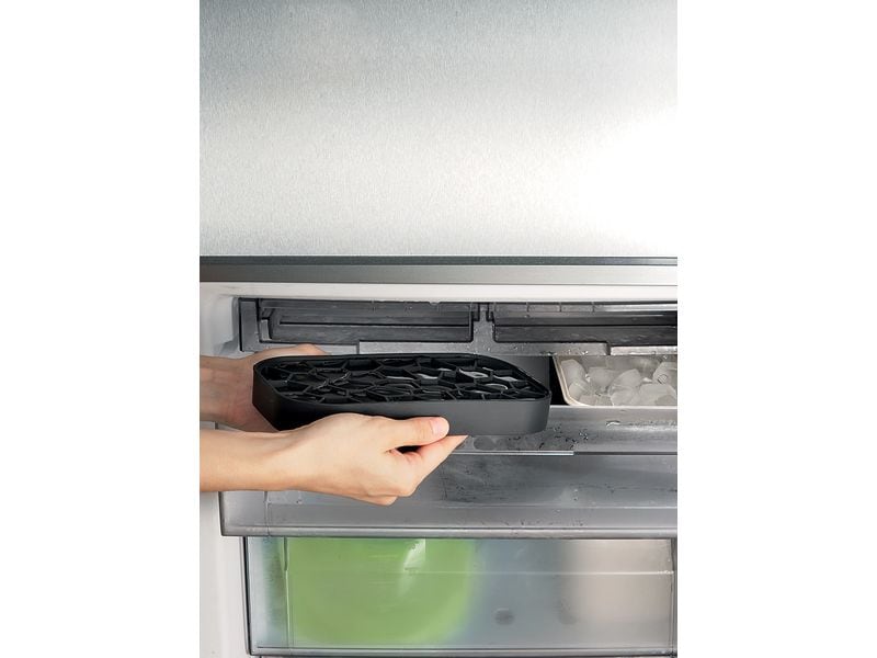 Lékué Eiswürfelbox Schwarz Eiswürfelschale mit dem Eisbox zur Herstellung und Aufbewahrung von Eiswürfeln