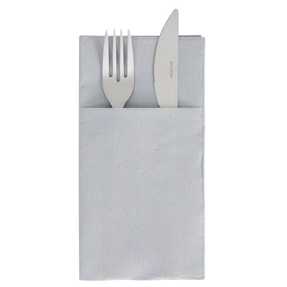 Serviette range couverts 40cm gris x20