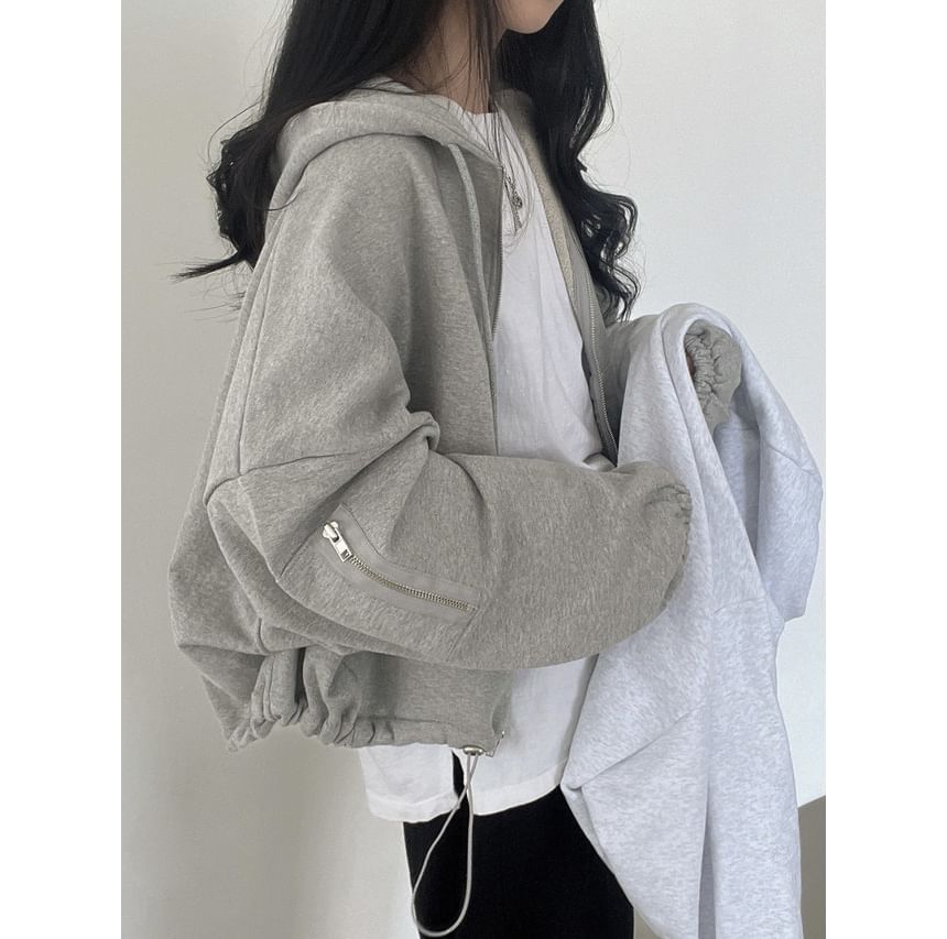 Coris - Effen hoodie met trekkoord en rits