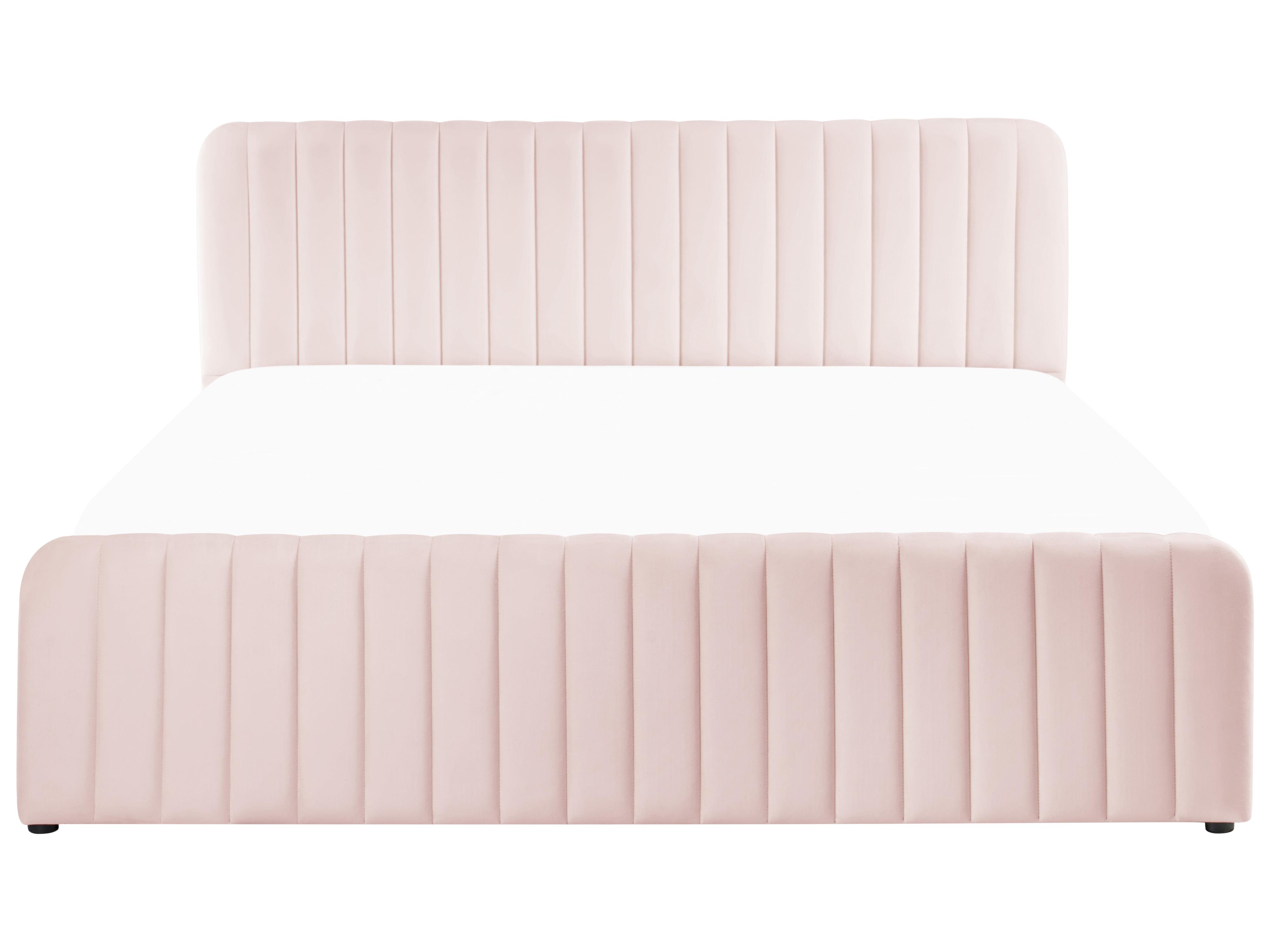 Bed met opbergruimte LUNAN 180 x 200 cm Pastelroze