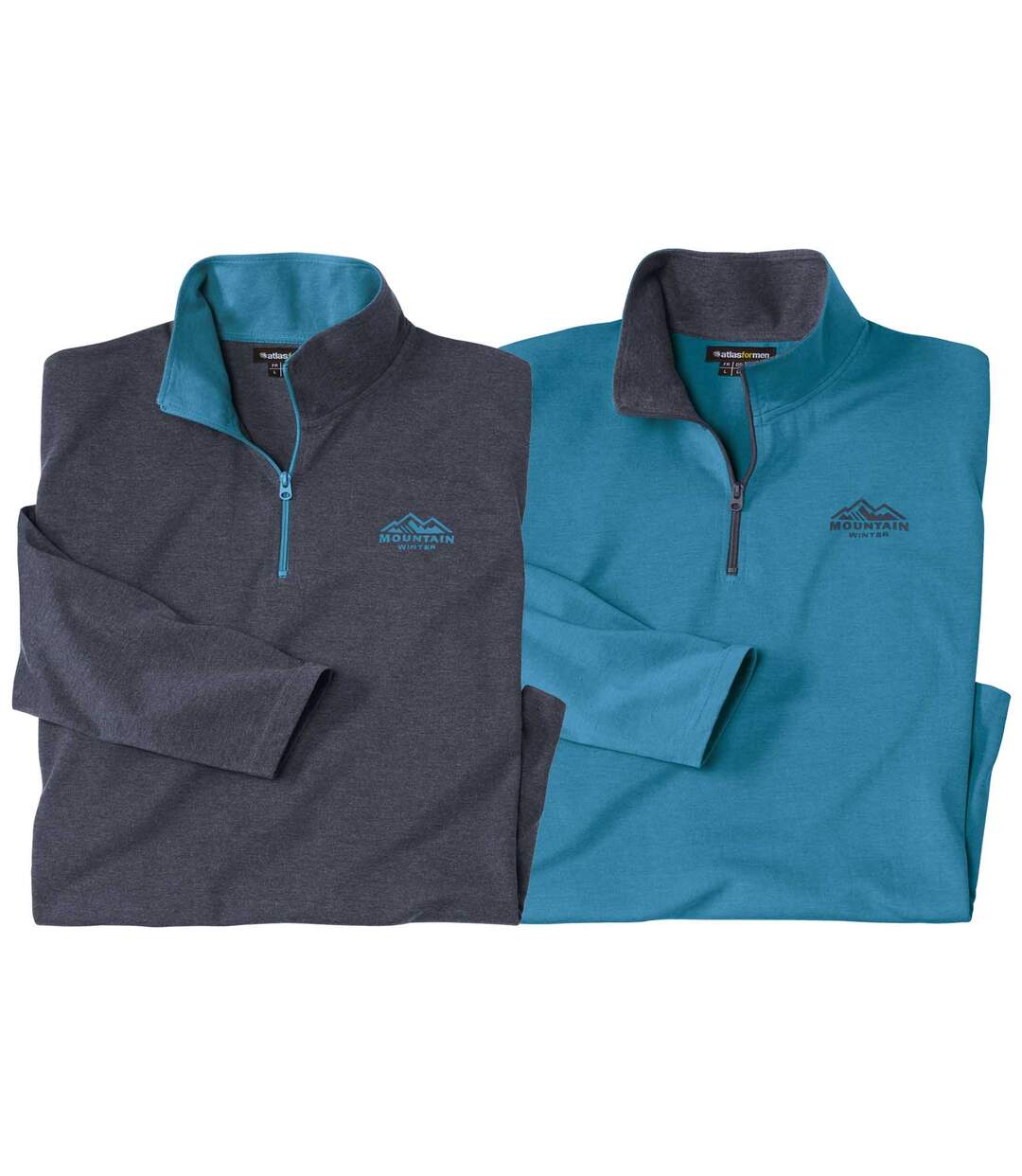 Lot de 2 Polos Jersey Col Zippé