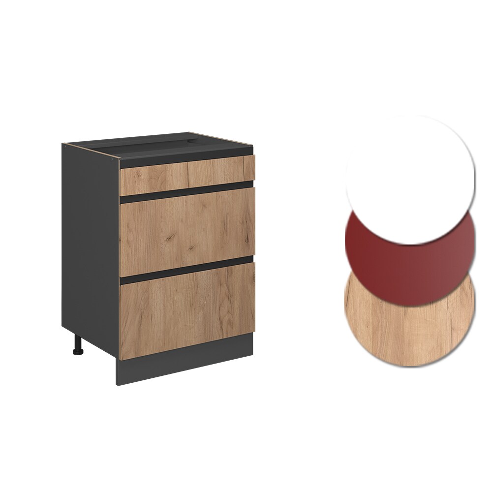 Vicco Schubladenunterschrank Küchenschrank Küchenmöbel R-Line J-Shape Anthrazit Eiche 60 cm modern