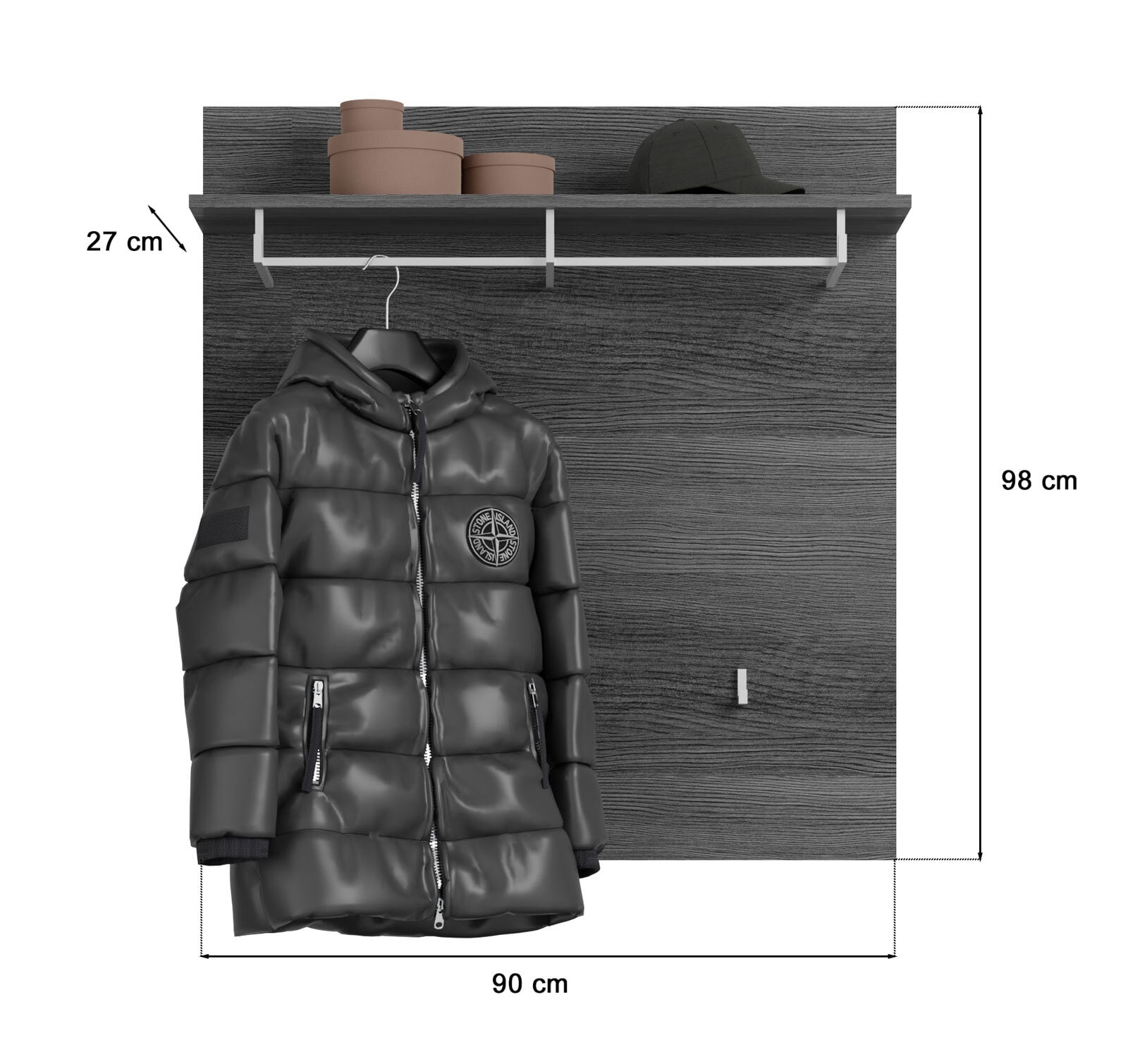 Paneel Scout Rauchsilber 90x98x27 cm