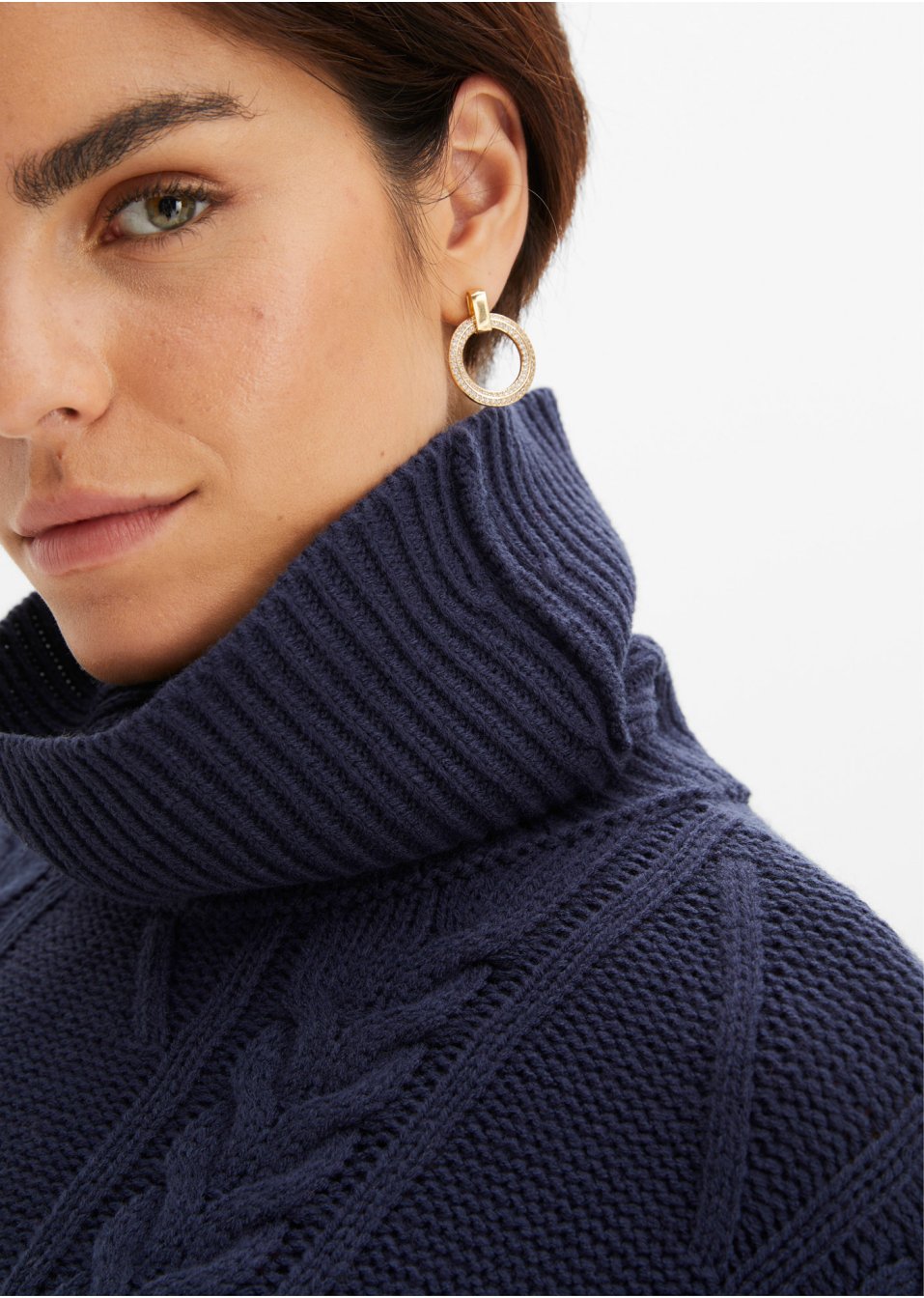 Pull col roulé