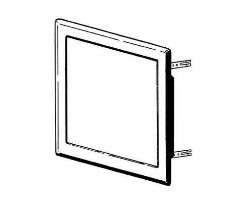 Softline Comfort inspectiedeur, gegalvaniseerde staalplaat, wit RAL 9016, met push-to-open schoot, 150 mm x 150 mm