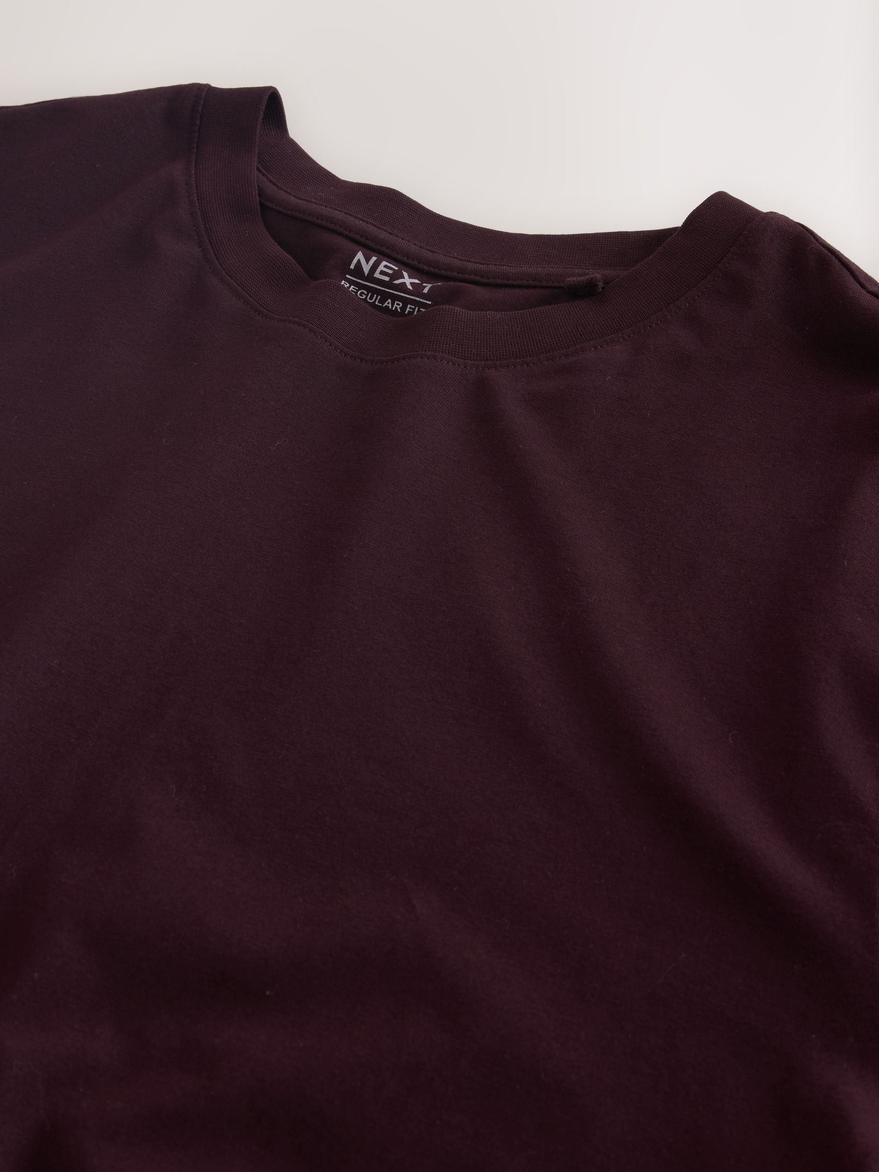 Paarse vijg - Normale Pasvorm - T-shirt met lange mouwen en ronde hals