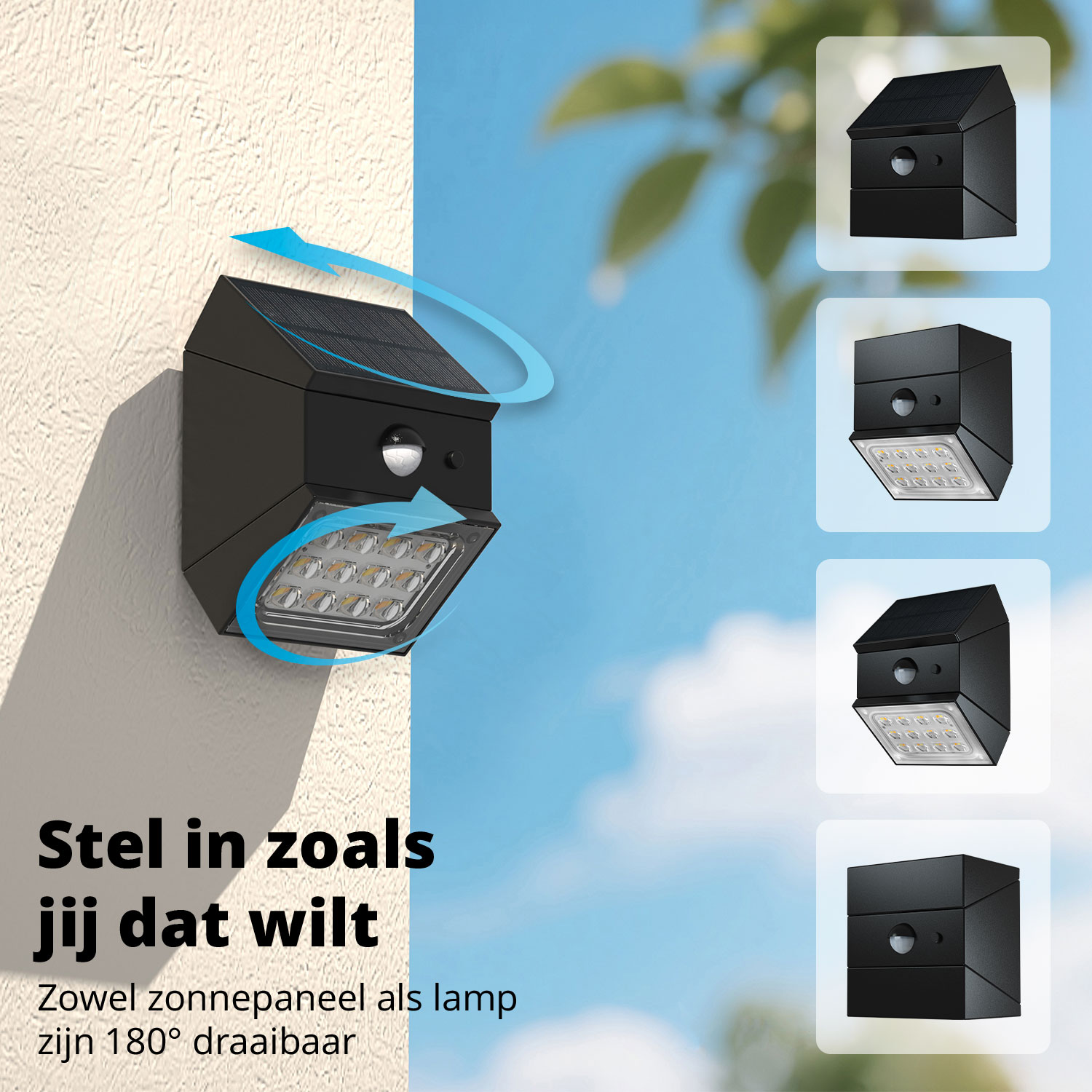 FlinQ TwistCube USB-C Solar Wandlamp - Set van 2