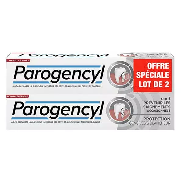 Parogencyl Dentifrice Prévention Gencives Blancheur Lot de 2 x 75ml
