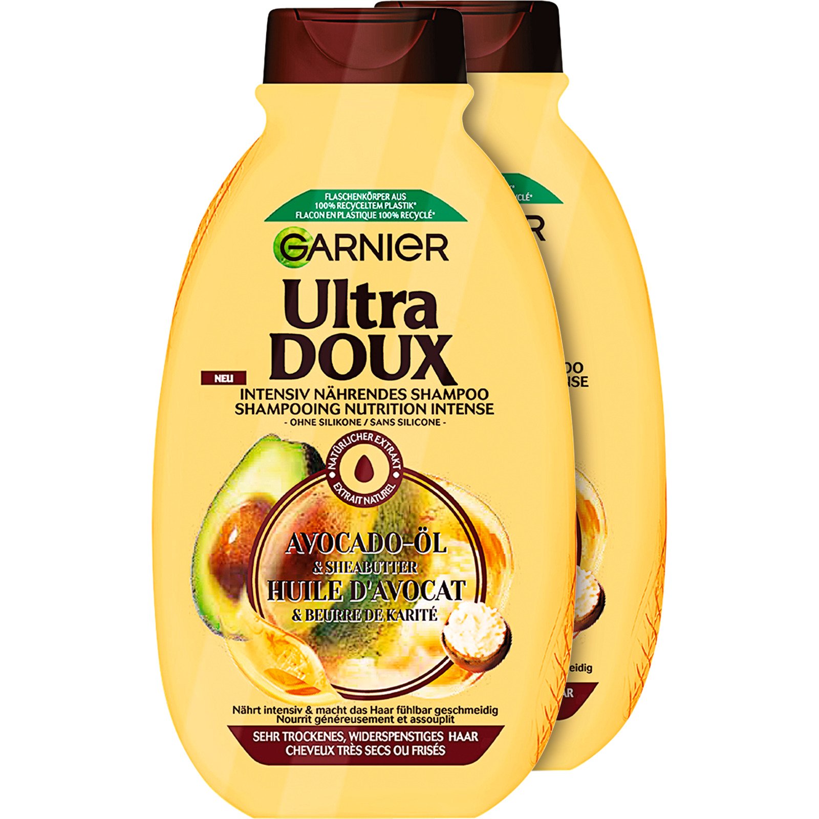 Garnier Ultra Doux Shampoo Avocado-Öl & Sheabutter 2 x 300 ml
