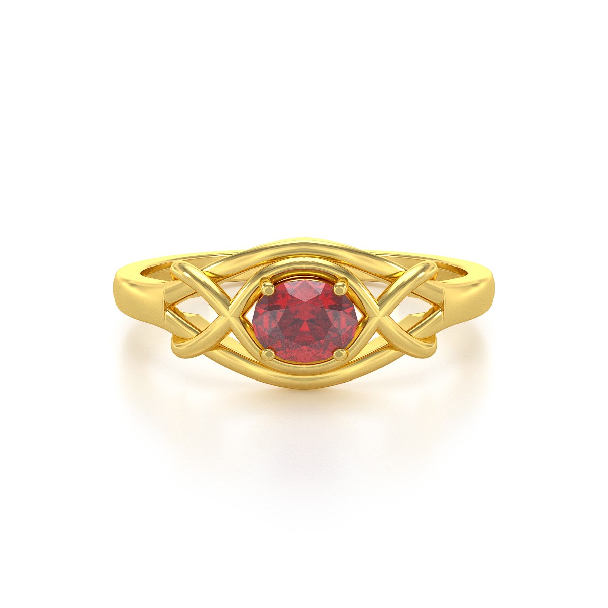 Bague ADEN Or 585 Jaune Rubis 1.870grs