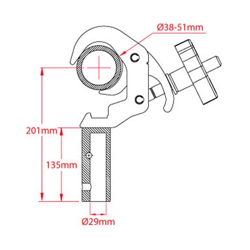 Doughty T58341 Quick Trigger TV Clamp slank zwart