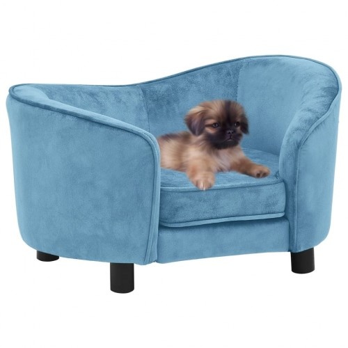 Sofá de pelúcia turquesa para cães Vidaxl