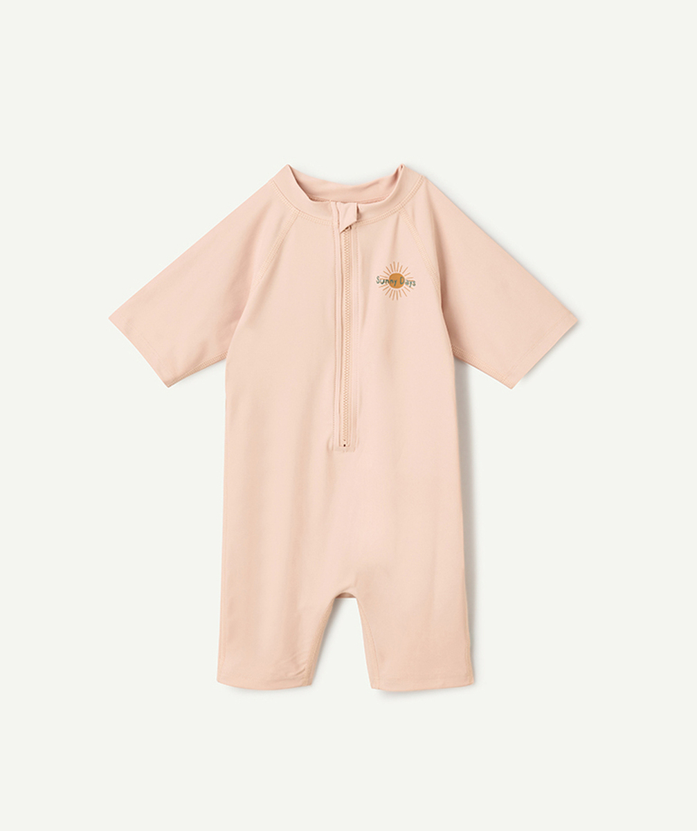 LASSIGCOMBINAISON ANTI-UV BÉBÉ FILLE ROSE AVEC MOTIF SOLEIL