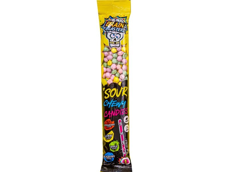Brain Blasterz Sour Chewy Candies 60 g Sauer-fruchtige Kaubonbons für einen belebenden Geschmackskick