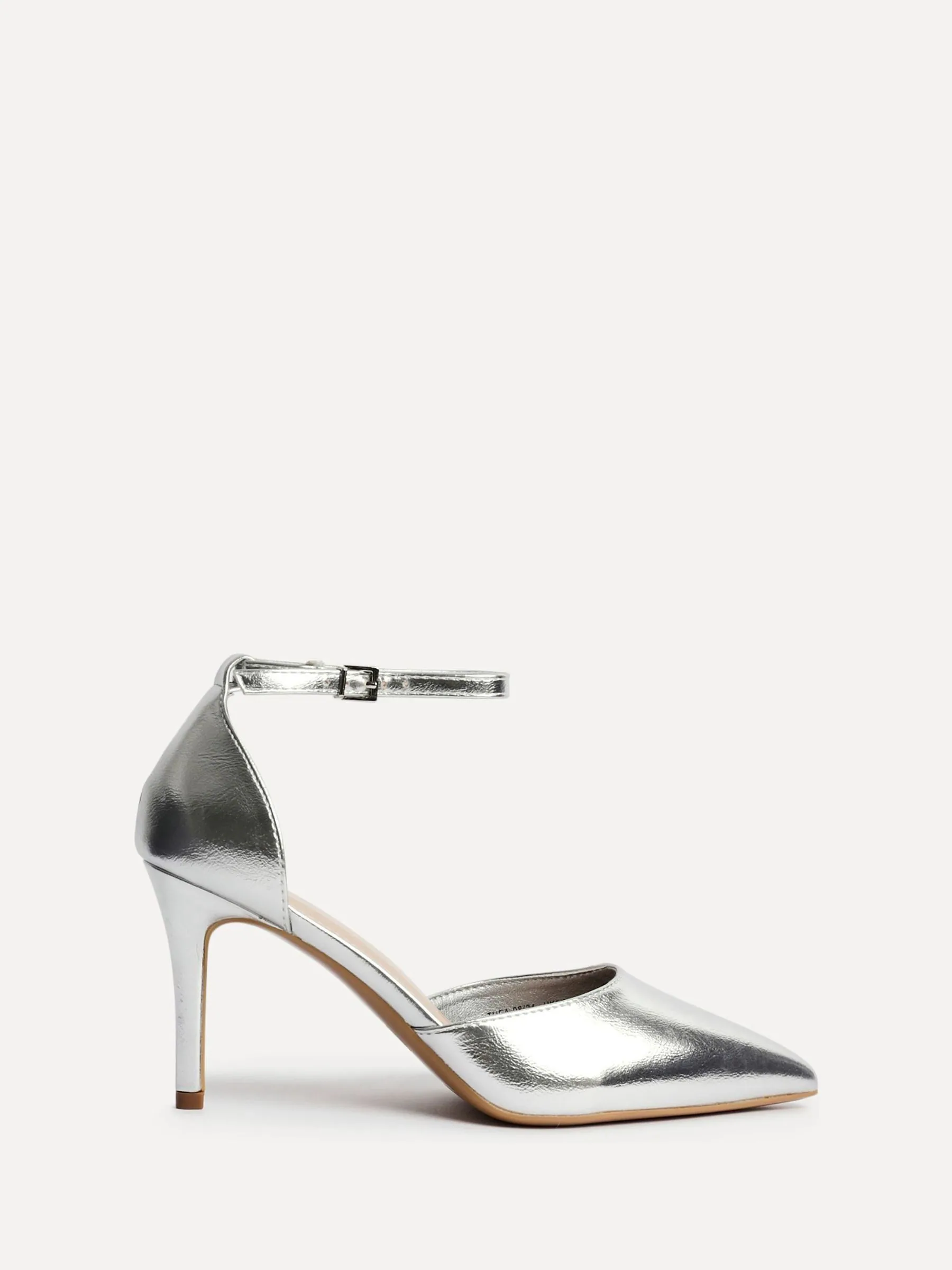 Zilver - Linzi Thea Stiletto pumps en hakken met gesloten rug en enkelbandje