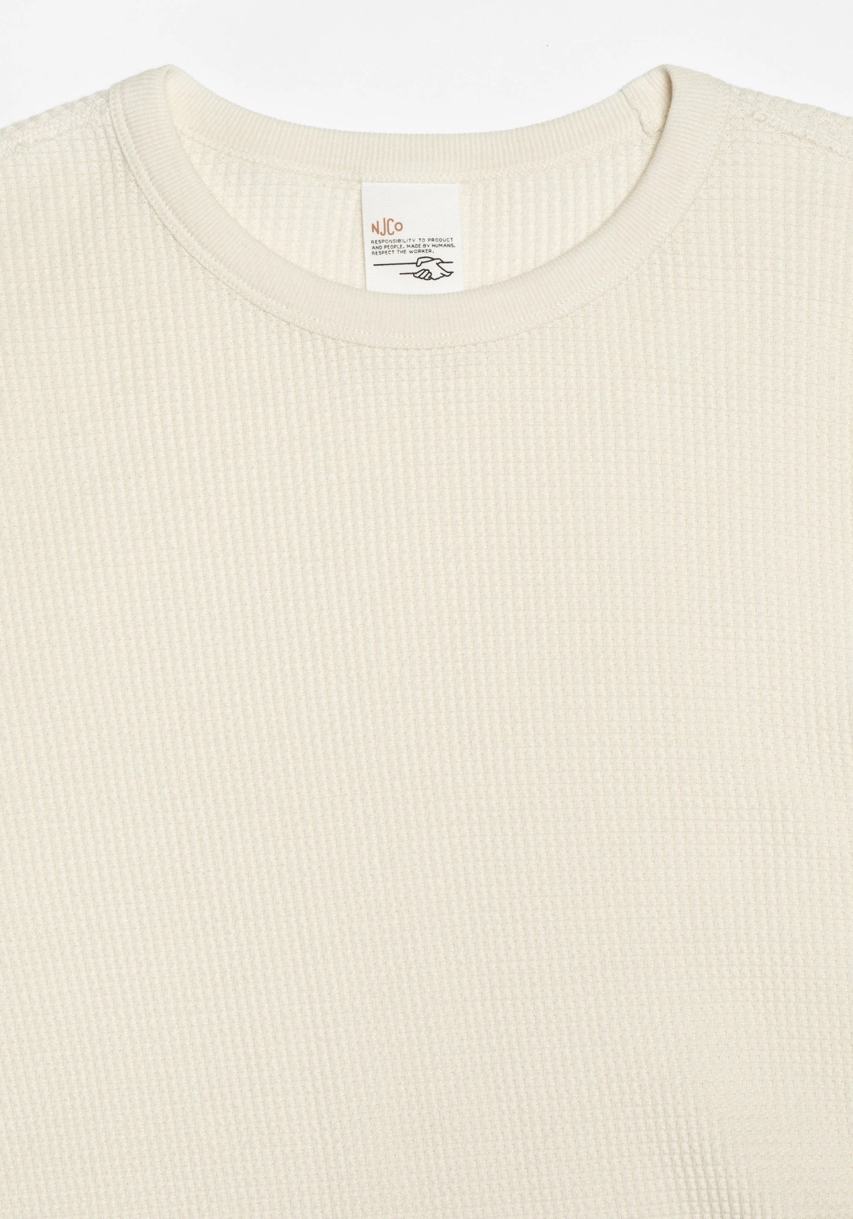 Nudie Jeans Longsleeve Waffle T-Shirt Ecru