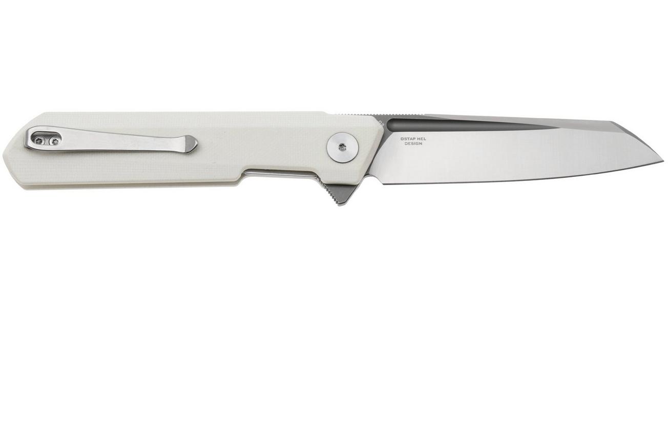 Bestechman Dundee Sheepsfoot BMK09C Satin D2, White G10, zakmes