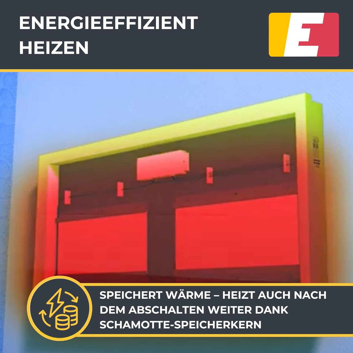 Airstream Smart 2000 W Wandkonvektor mit Schamottkern – Elektrische Konvektorheizung Wohnzimmer Büro – Heizkörper mit WLAN-App – Thermostat Sprachsteuerung – Schnell energiesparend