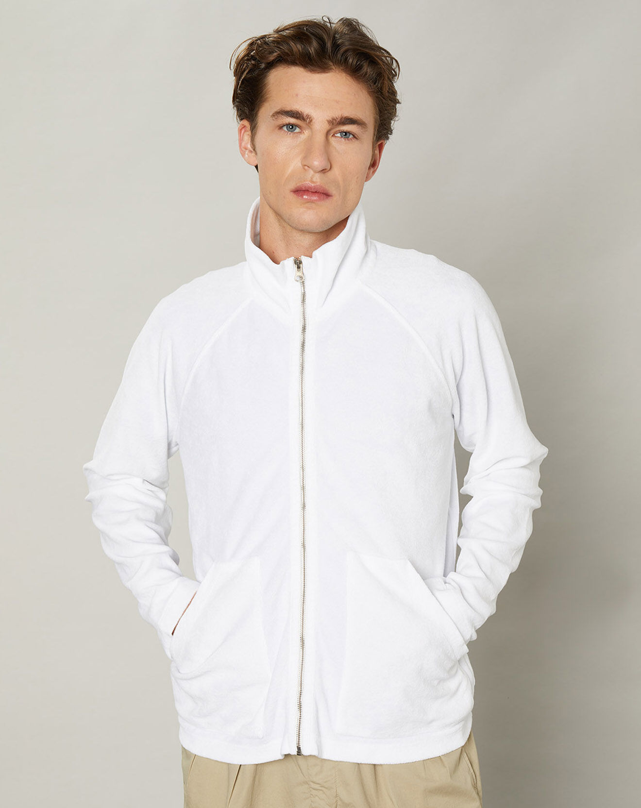 Hartford Gilet zippé en éponge Track blanche