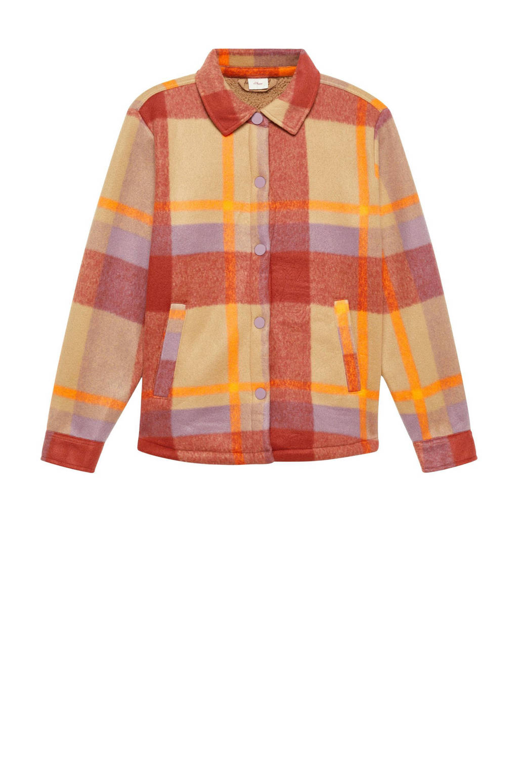 s.Oliver geruit vest bruin/oranje/lila