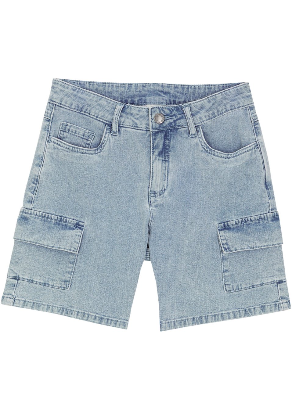 Bermuda cargo en jean fille