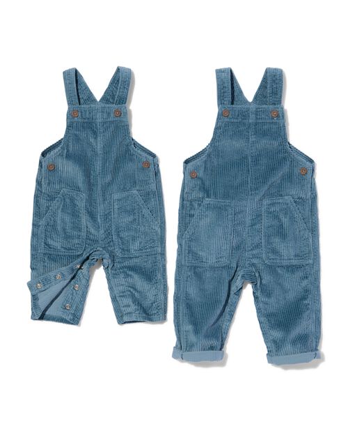 combinaison bébé en velours côtelé bleu