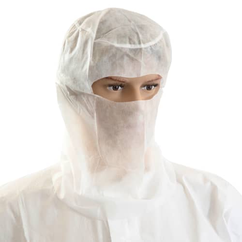 Cagoule scaphandre avec calot Poligard PLP 30g/m² blanc Indutex