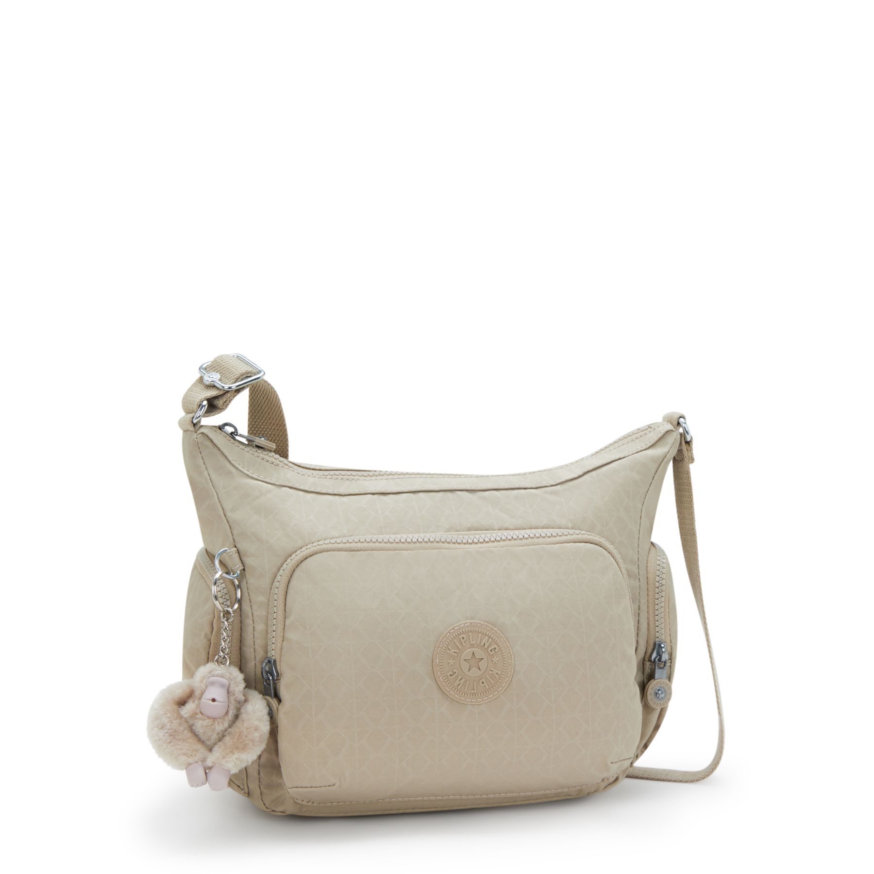 GABB S Sac à bandoulière de taille moyenne avec bandoulière réglable - Signature Beige Embossed
