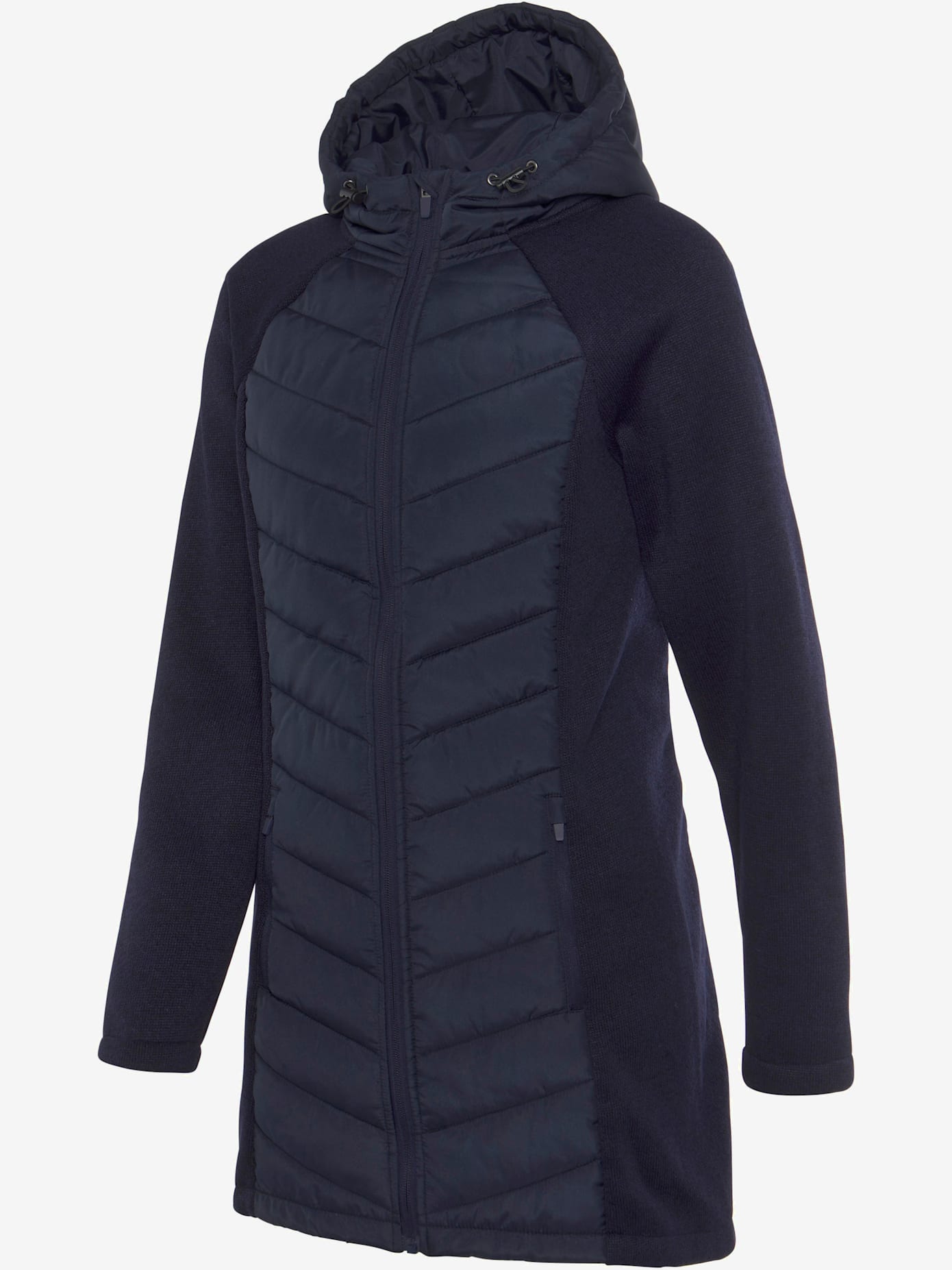Doudoune manteau matelassé avec tricot polaire doux aux manches