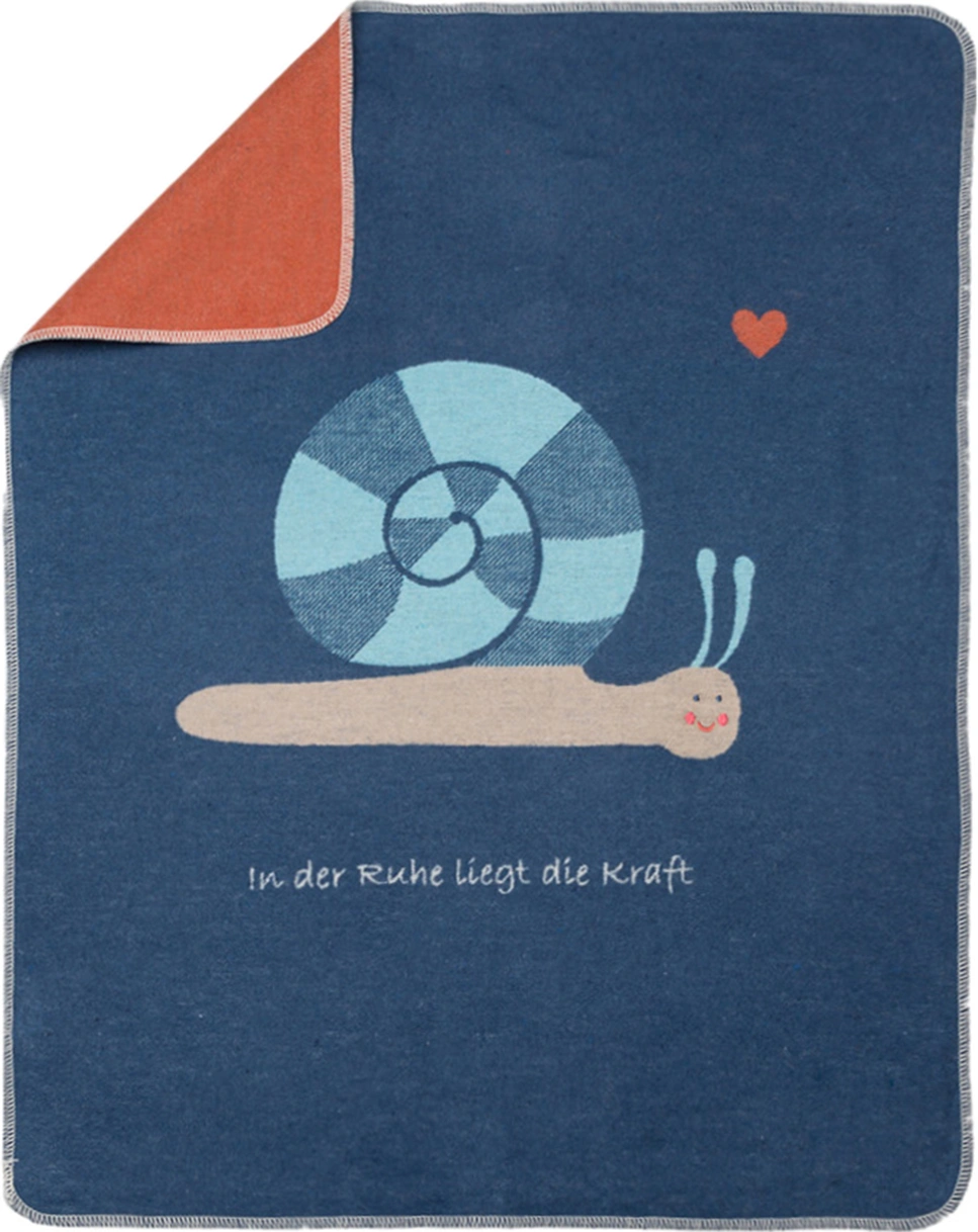 Babydecke JUWEL - SCHNECKE (70x90) in blau