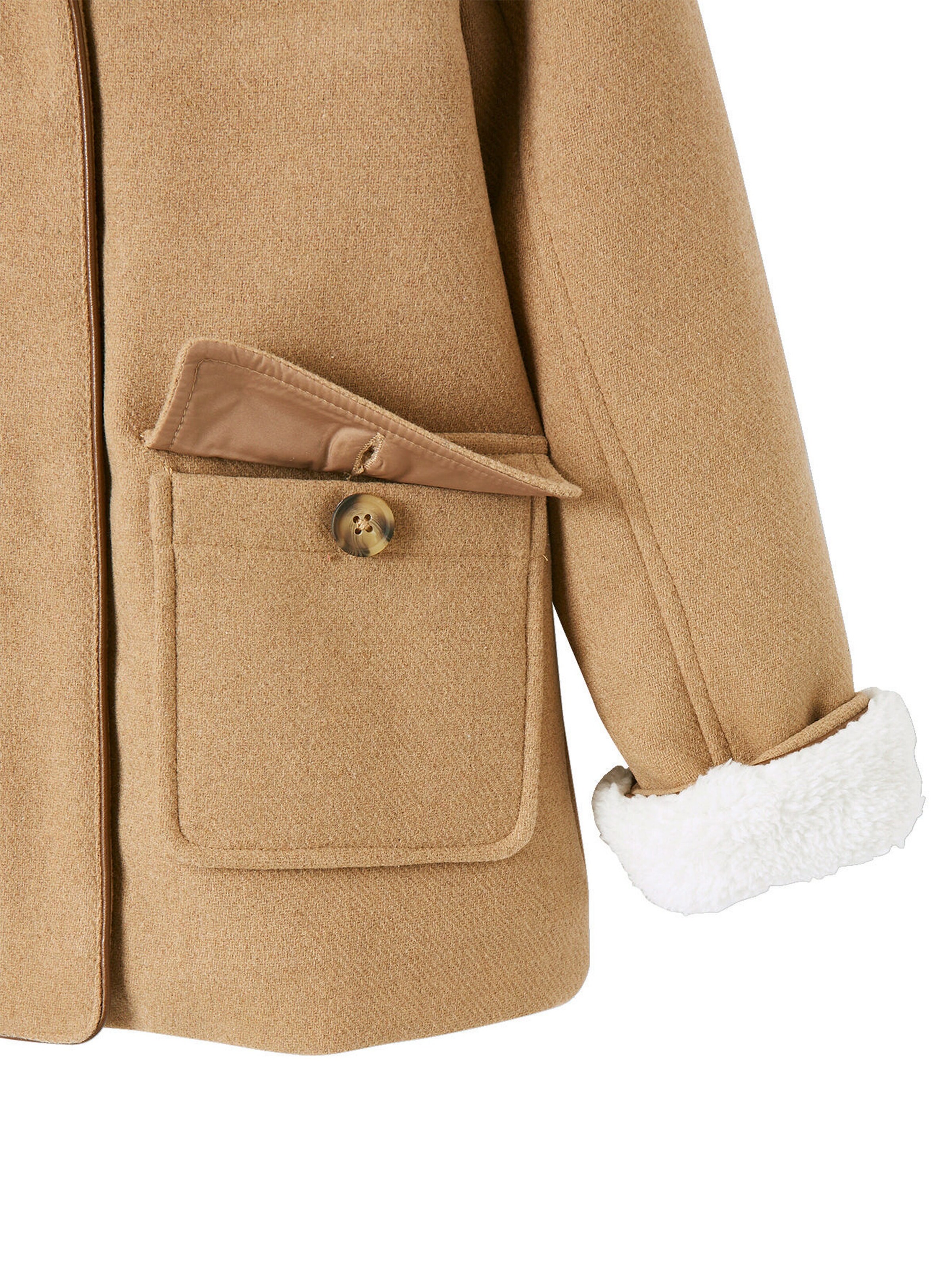 Vertbaudet Mädchen Wintermantel mit Recycling-Polyester camelfarben