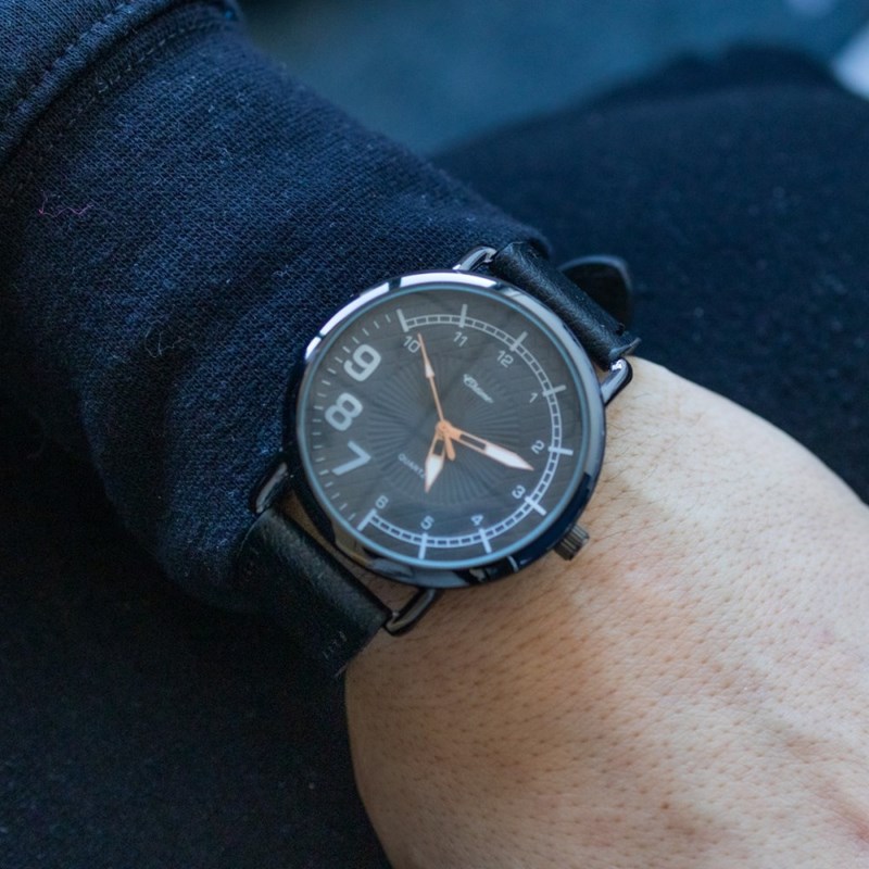 Montre Homme CHTIME bracelet Cuir Noir