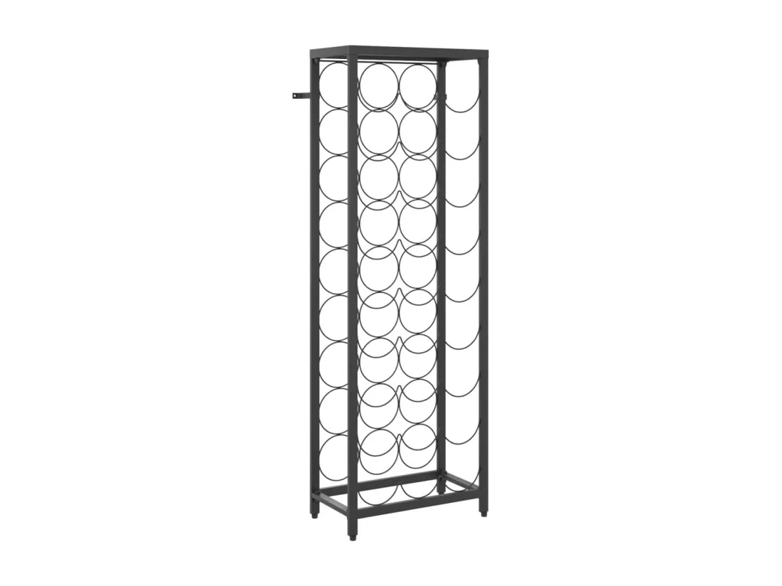 Casier à bouteilles de 27 bouteilles noir 34x18x100cm fer forgé