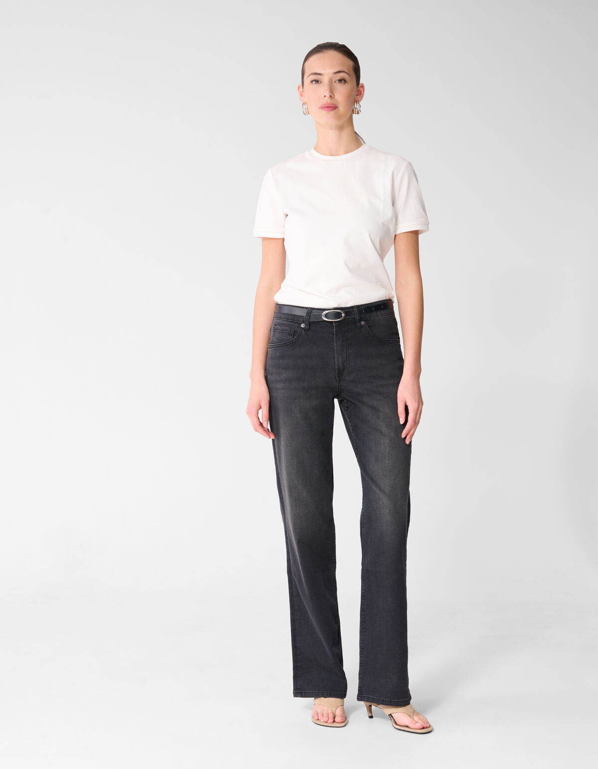 Straight Fit Jeans Donkergrijs