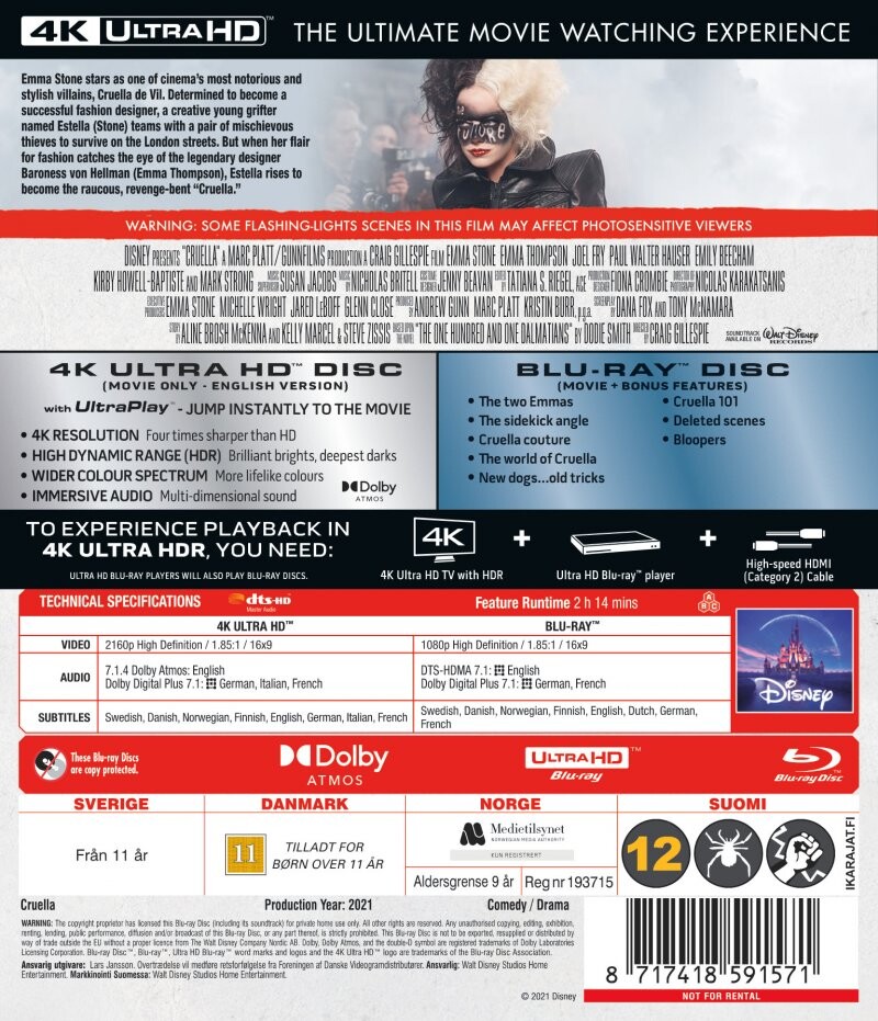 Cruella - 2021 - 4K Ultra HD Blu-Ray