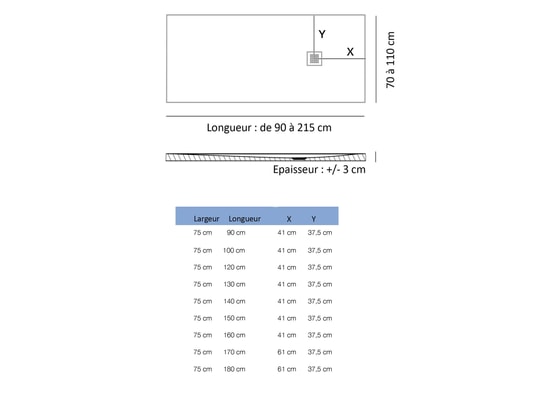 POALGI - Receveur de douche , extraplat, gris tundra, l.70 x l.90 cm...