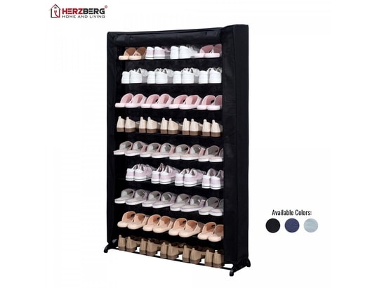 HERZBERG - Armoire Hg-8077: organisateur de porte-chaussures à 9 niveaux bleu