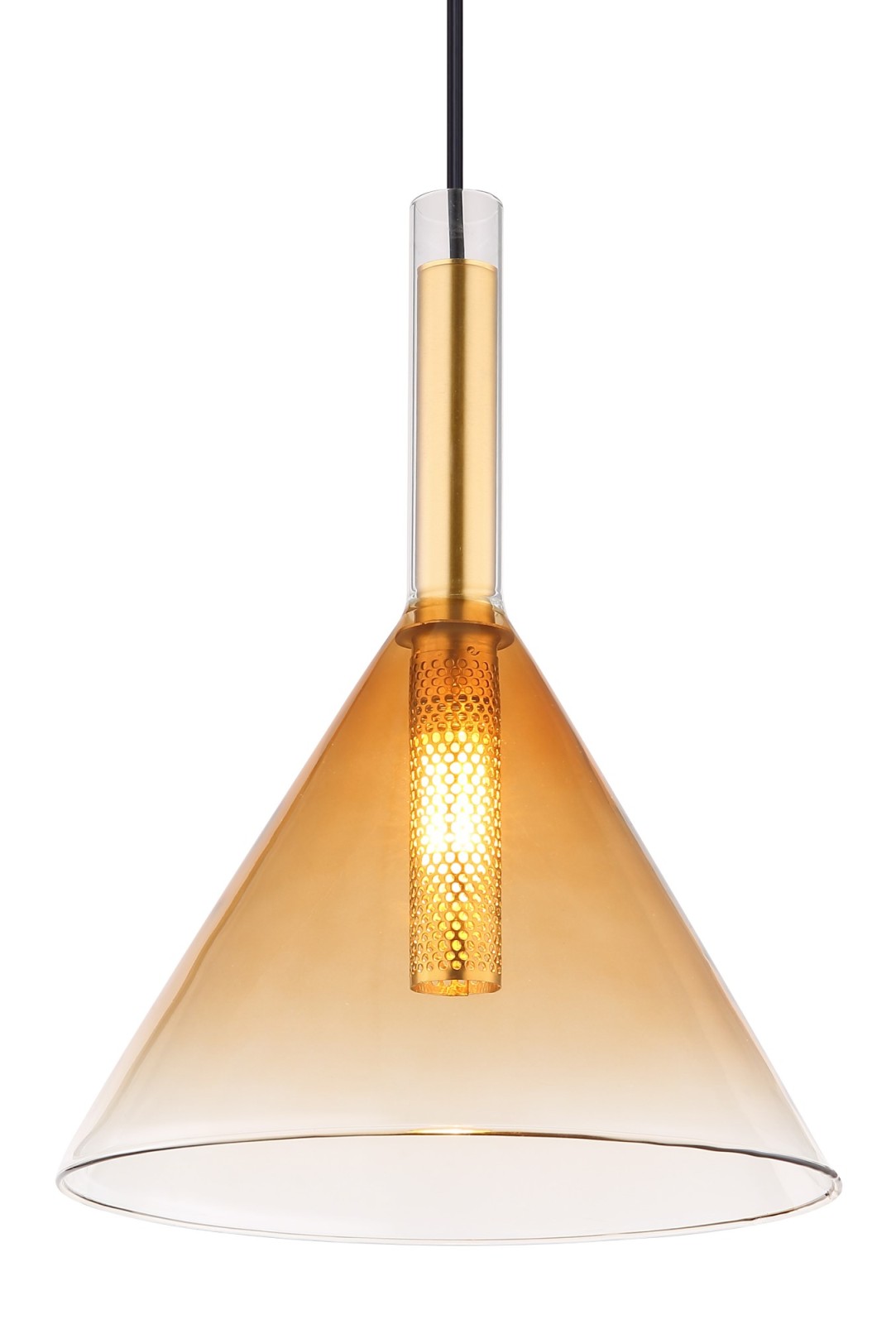 Hängeleuchte - schwarz-amber - 120 cm