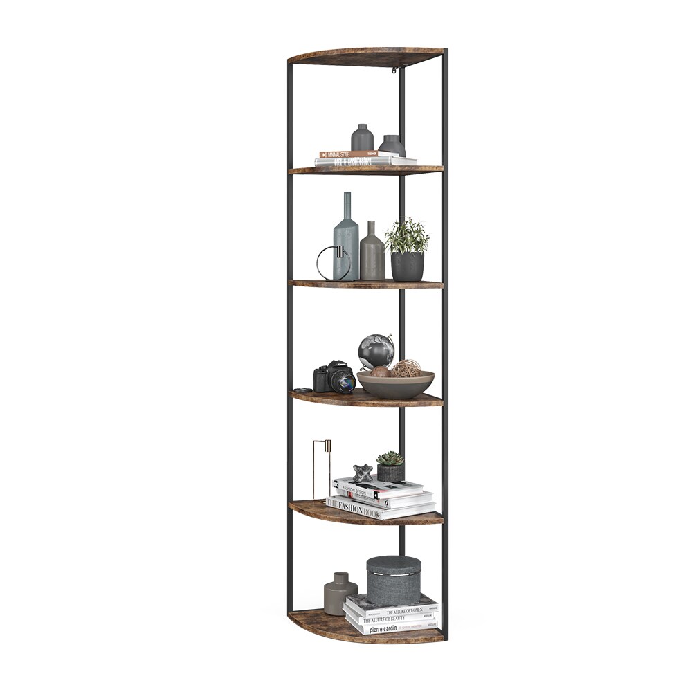 Vicco Eckregal Standregal Raumteiler Fyrk 5 Ebenen Medienregal Antikholz-Optik