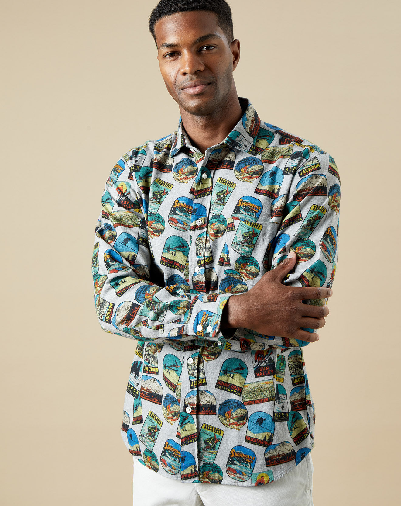 Hartford Chemise en Flanelle regular Paul imprimée