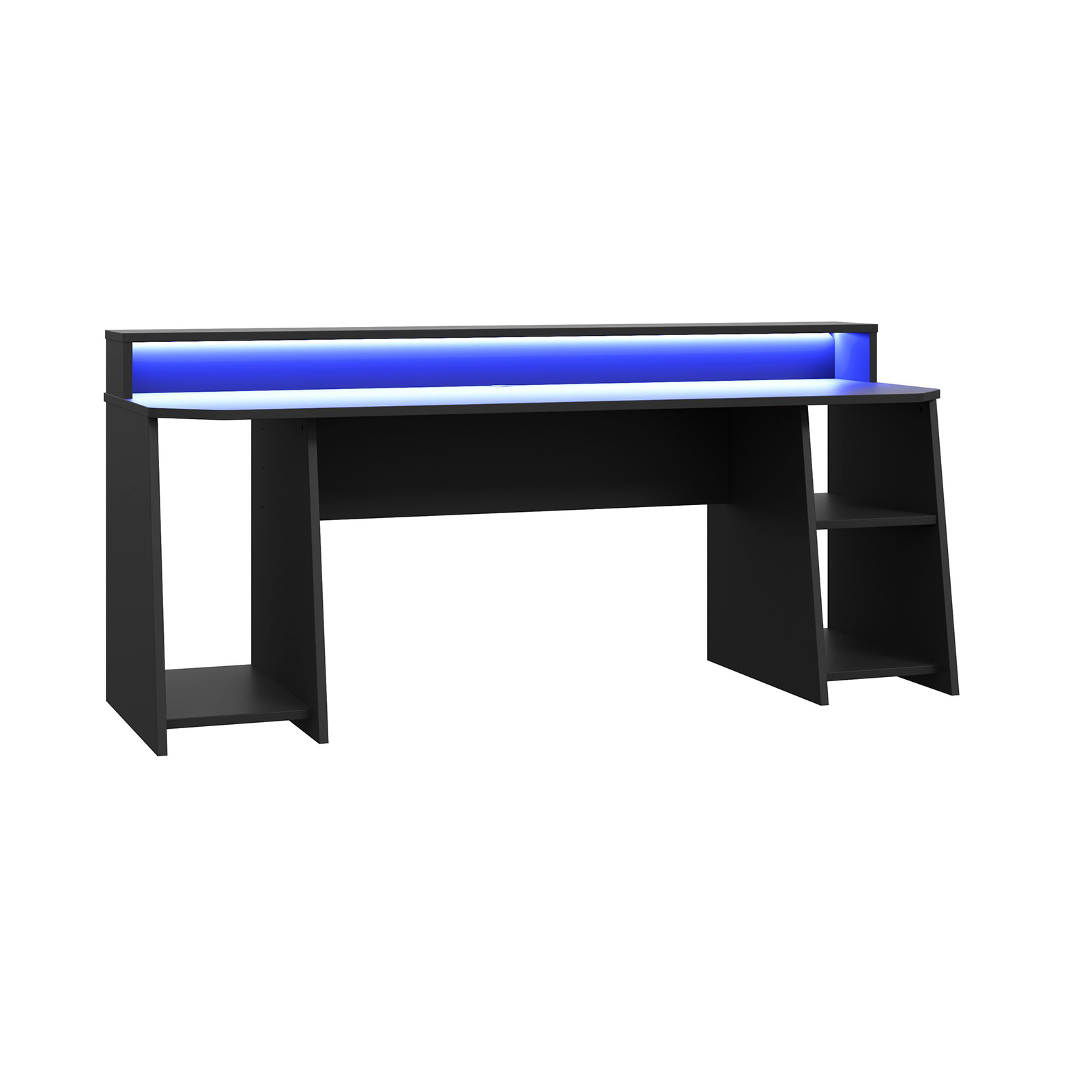 Gamer-Schreibtisch - schwarz - mit LED-Beleuchtung - 200 cm breit