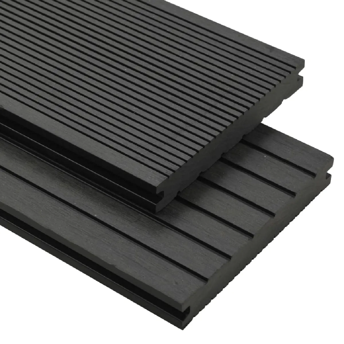 vidaXL - Panneaux de terrasse solides 4 m - Noir