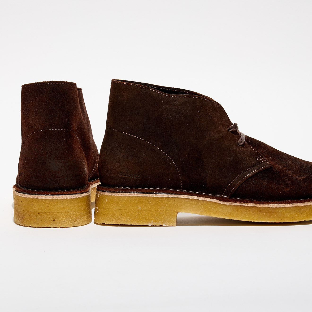 Clarks Originals Desert boots en Velours de Cuir marron foncé