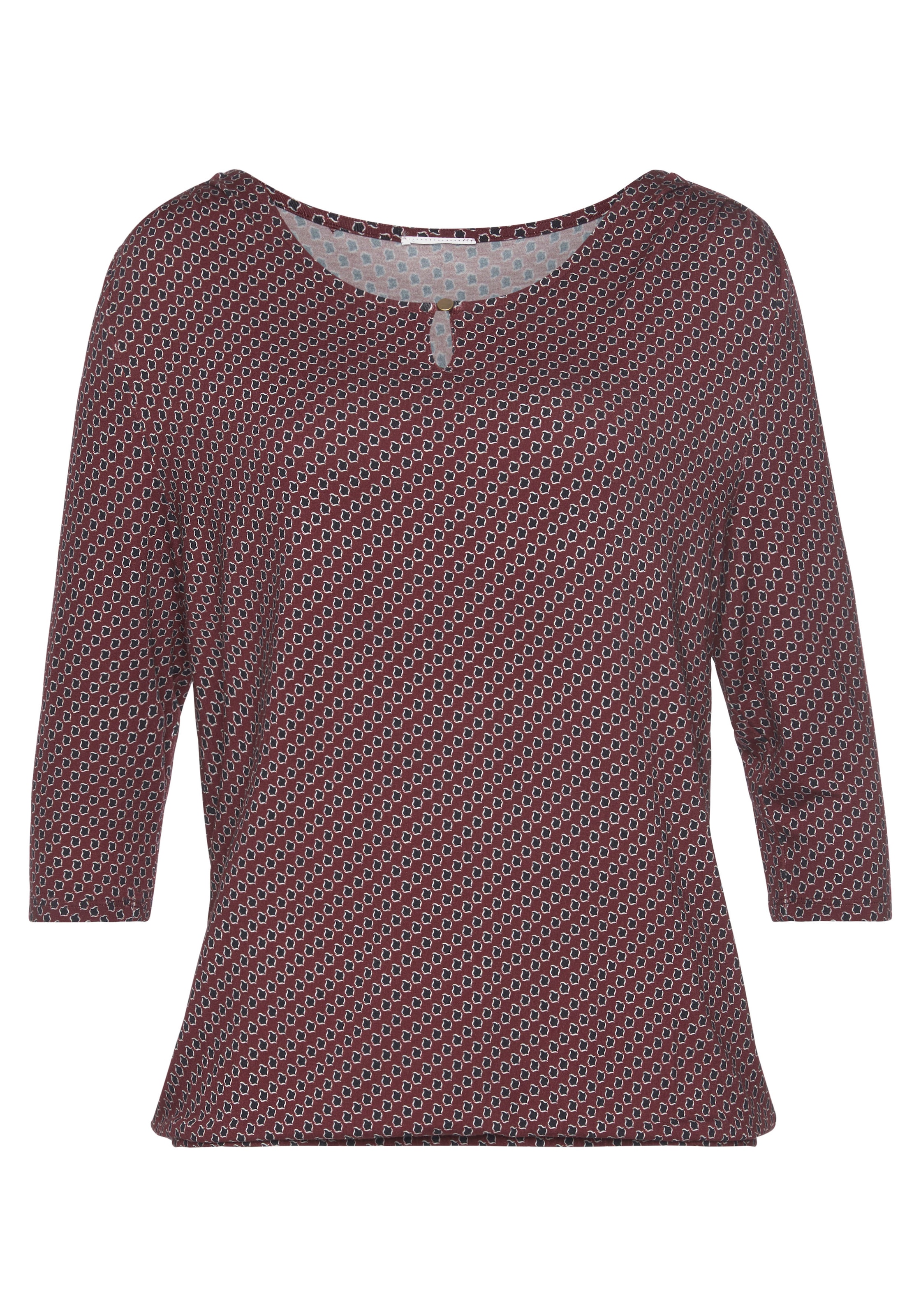 Vivance Rundhalsshirt »mit goldfarbenem Zierknopf am Ausschnitt« 2er-Pack,  aus weichem Viskose-Stretch