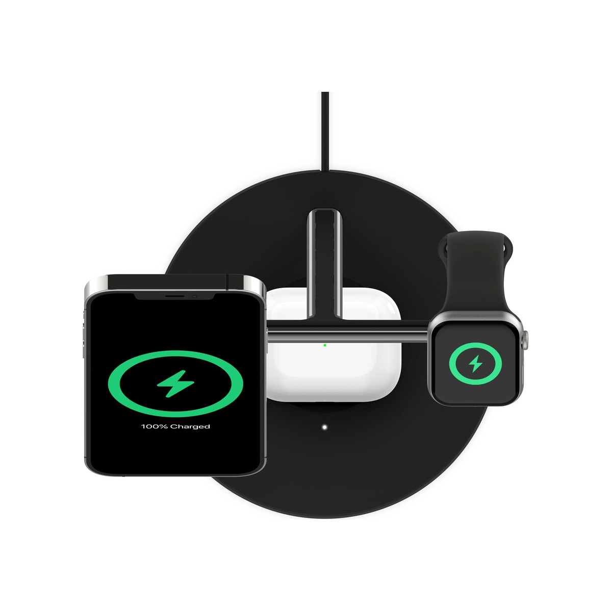 Belkin 3-i-1 MagSafe Compatible Qi2 lader, 15W