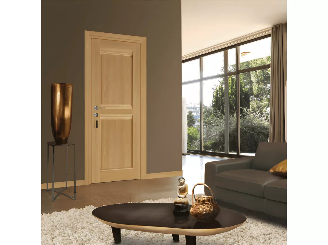 Bloc-porte pose fin de chantier collection Premium Classic 2 panneaux, H.204 x l.93 cm, aspect chêne naturel, réversible